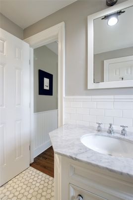Bathroom, Dual Sink Vanities, Interior, Wood Texture Flooring