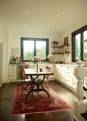 Dining room, Interior, Kitchen, Recessed Lighting, Wood Texture Flooring