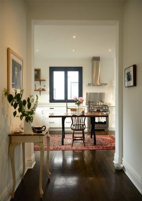 Home Office, Interior, Kitchen, Recessed Lighting, Stainless Steel Appliances, Wood Texture Flooring
