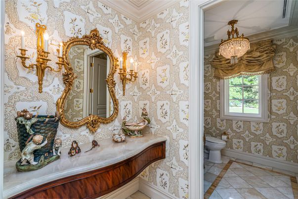 Bathroom, Chandelier, Interior