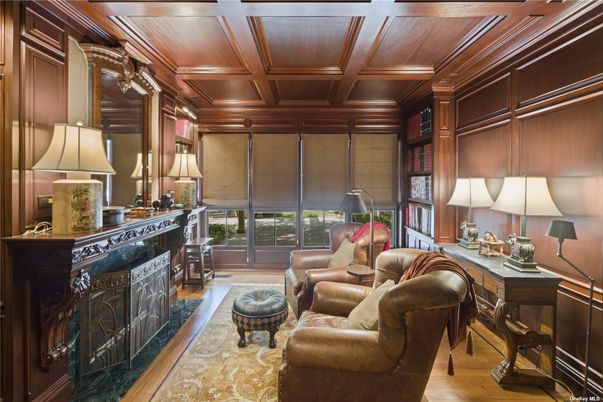 Fireplace, Home Office, Interior, Living room, Wooden Beams, Wooden Ceilings, Wood Texture Flooring, Wooden Walls