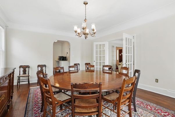 Chandelier, Dining room, Interior, Wood Texture Flooring