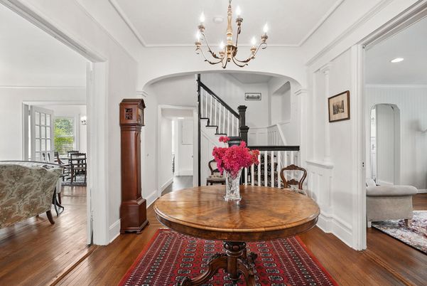 Chandelier, Dining room, Interior, Recessed Lighting, Wood Texture Flooring