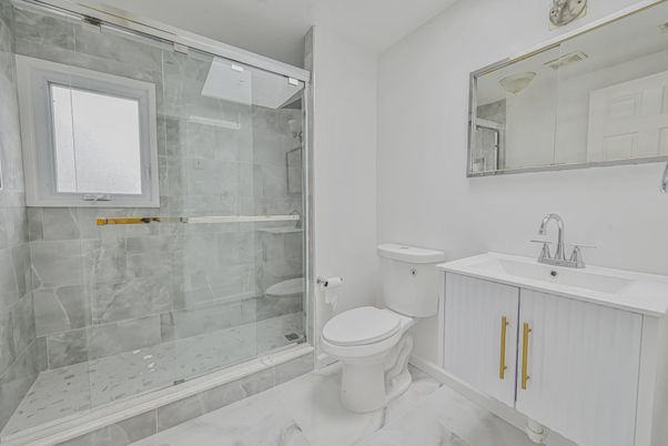 Bathroom, Glass Shower, Interior, Marble