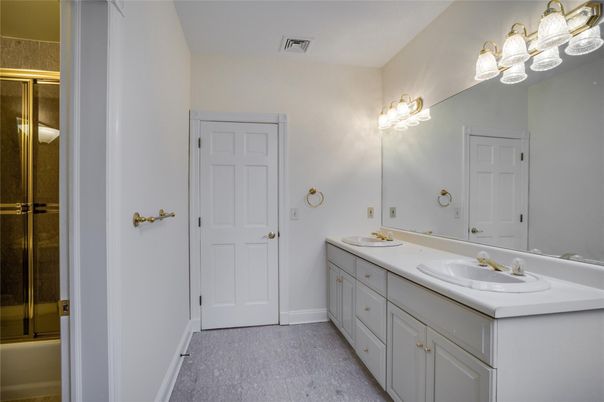Bathroom, Dual Sink Vanities, Glass Shower, Interior