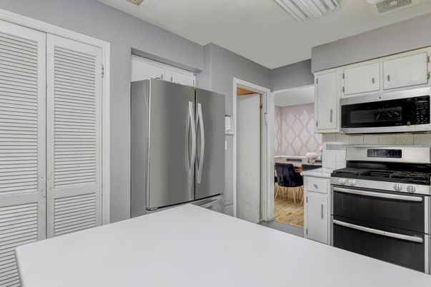 Interior, Kitchen, Stainless Steel Appliances, Wood Texture Flooring