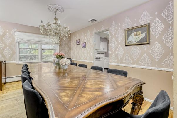 Chandelier, Dining room, Interior, Wood Texture Flooring