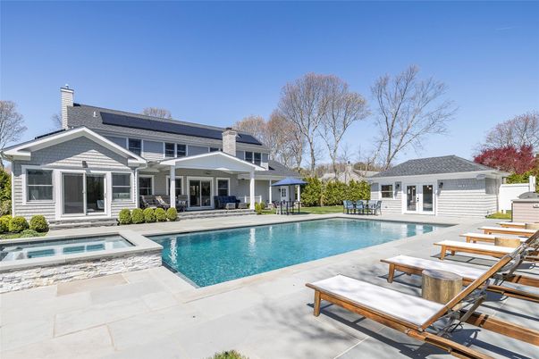 Exterior, Pool, Solar Panels