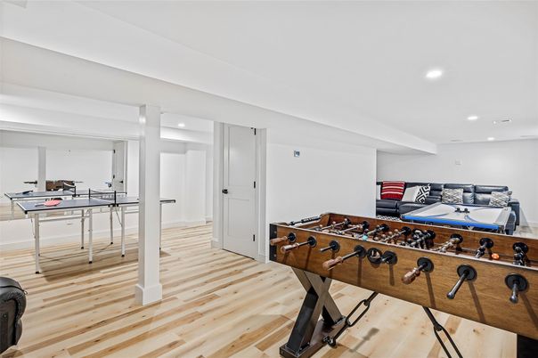 Game Room, Interior, Recessed Lighting, Wood Texture Flooring