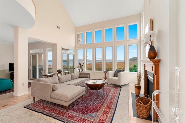 Fireplace, Interior, Living room, Water, Wood Texture Flooring