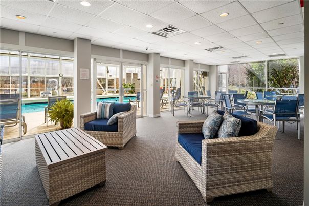 Dining room, Interior, Pool, Recessed Lighting