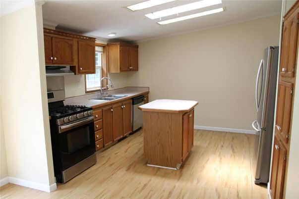 Interior, Kitchen, Recessed Lighting, Wood Texture Flooring
