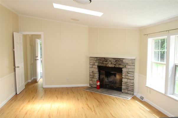 Fireplace, Interior, Recessed Lighting, Wood Texture Flooring
