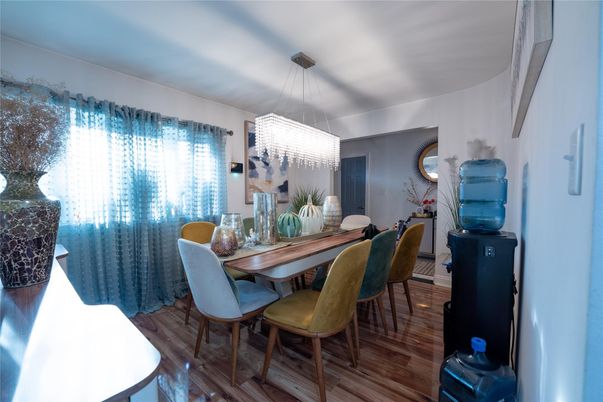 Chandelier, Dining room, Interior, Wood Texture Flooring