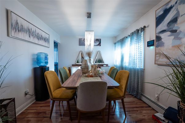 Chandelier, Dining room, Interior, Wood Texture Flooring