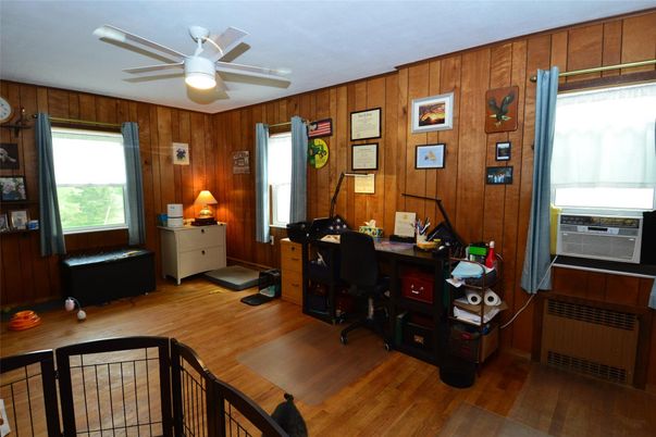 Home Office, Interior, Wood Texture Flooring, Wooden Walls
