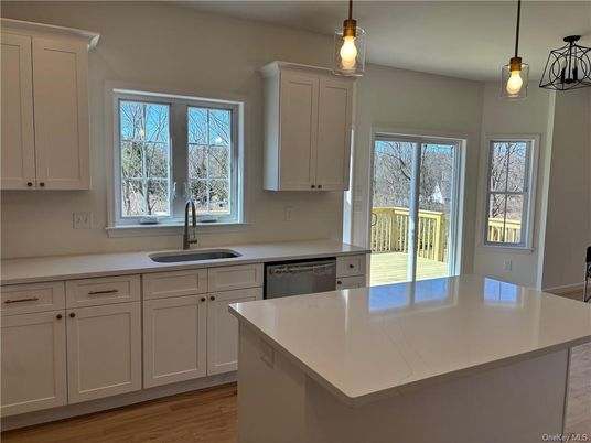 Interior, Kitchen, Pendant Lights, Wood Texture Flooring