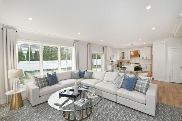 Interior, Kitchen, Living room, Pendant Lights, Recessed Lighting, Wood Texture Flooring