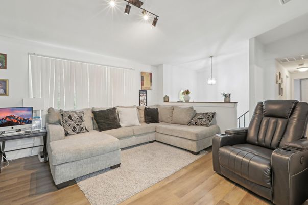 Interior, Living room, Pendant Lights, Wood Texture Flooring