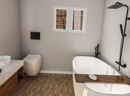 Bathroom, Interior, Wood Texture Flooring