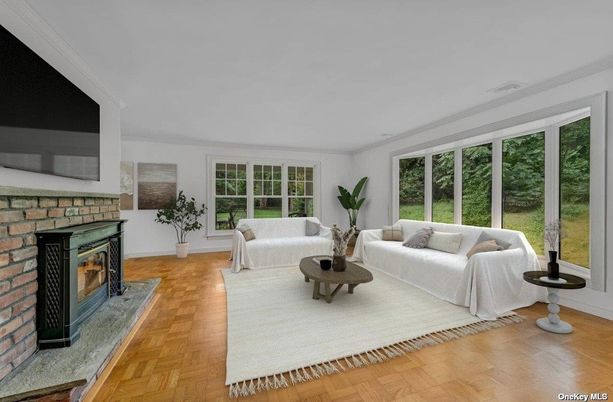 Fireplace, Interior, Living room, Stone Walls, Wood Texture Flooring