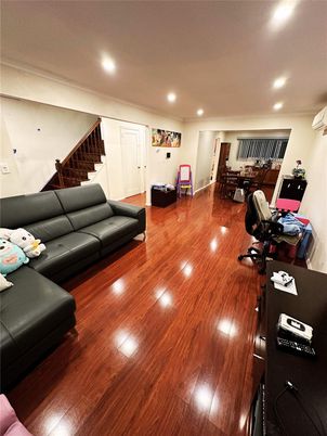 Dining room, Interior, Living room, Recessed Lighting, Wood Texture Flooring