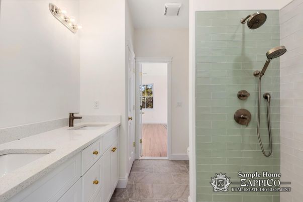 Bathroom, Dual Sink Vanities, Interior, Wood Texture Flooring