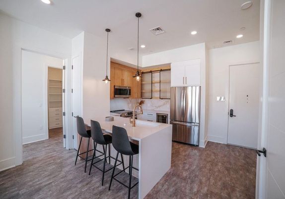 Interior, Kitchen, Pendant Lights, Recessed Lighting, Stainless Steel Appliances
