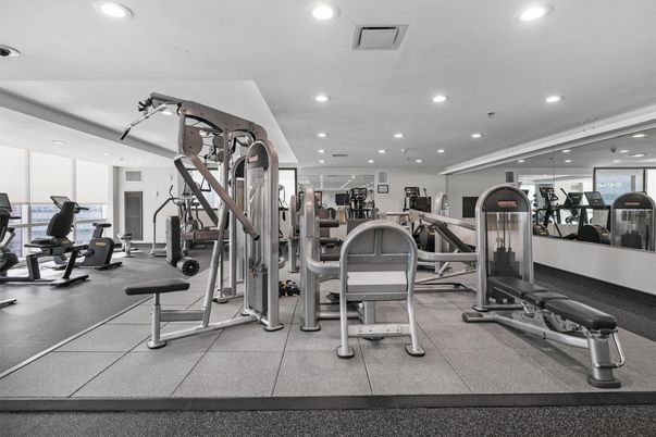 Fitness Equipment, Gym, Interior, Recessed Lighting