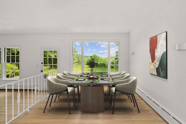Dining room, Interior, Wood Texture Flooring