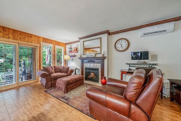 Fireplace, Interior, Living room, Wood Texture Flooring, Wooden Walls