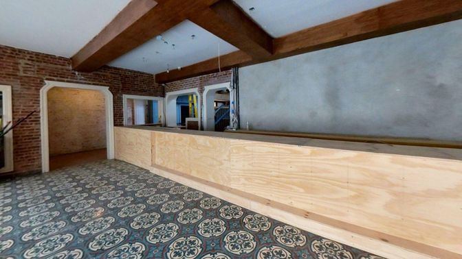 Empty room, Interior, Stone Walls, Wooden Beams
