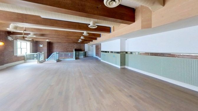 Empty room, Interior, Stone Walls, Wooden Beams, Wood Texture Flooring