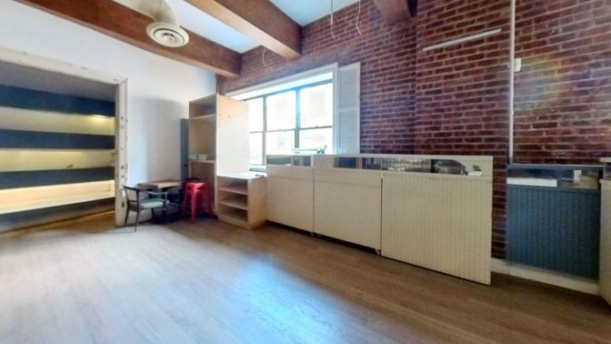 Interior, Stone Walls, Wooden Beams, Wood Texture Flooring