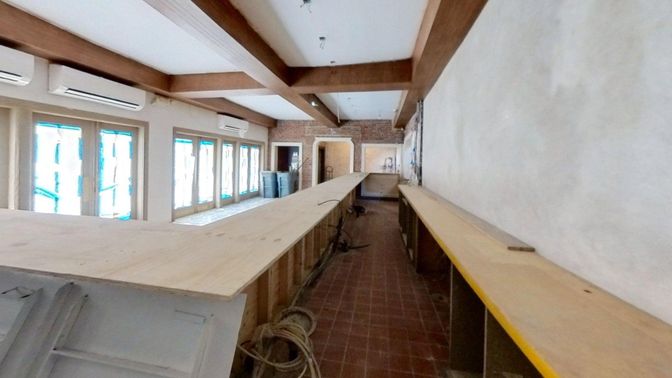 Interior, Stone Walls, Wooden Beams