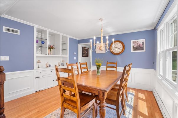 Chandelier, Dining room, Interior, Wood Texture Flooring