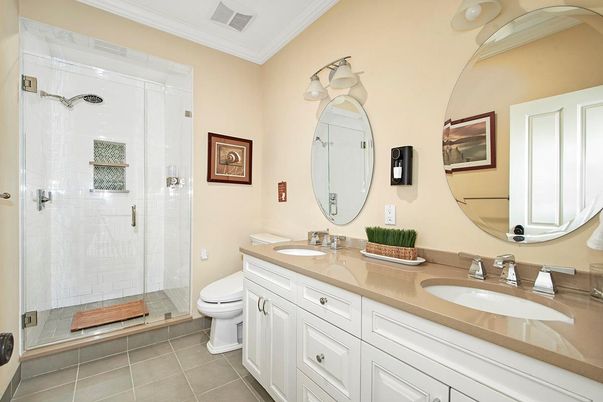 Bathroom, Dual Sink Vanities, Glass Shower, Interior