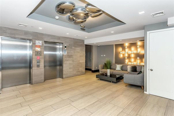 Elevator, Interior, Recessed Lighting, Wood Texture Flooring, Wooden Walls