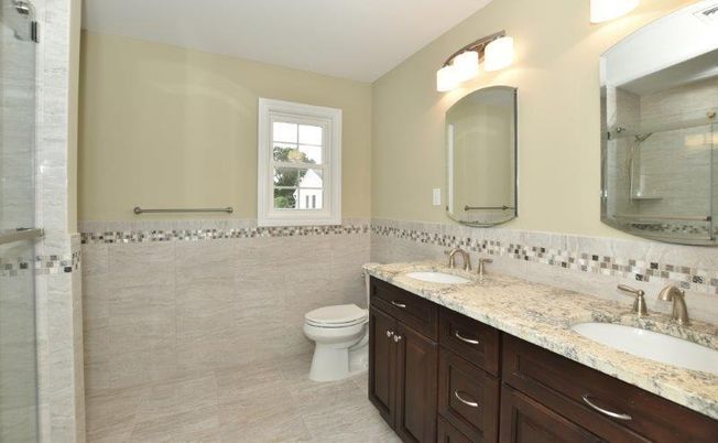 Bathroom, Dual Sink Vanities, Glass Shower, Interior