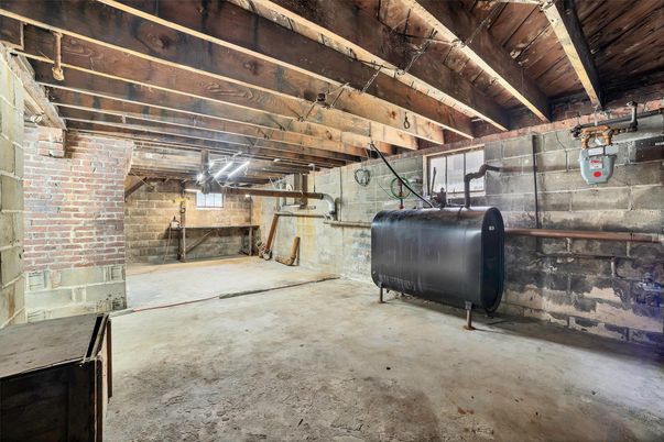Interior, Stone Walls, Wooden Beams