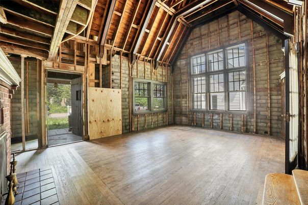 Empty room, Interior, Wooden Beams, Wooden Ceilings, Wood Texture Flooring, Wooden Walls