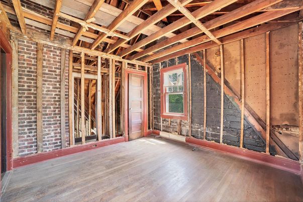 Empty room, Interior, Stone Walls, Wooden Beams, Wooden Ceilings, Wood Texture Flooring