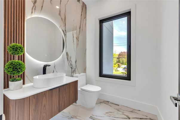 Bathroom, Interior, Marble, Recessed Lighting