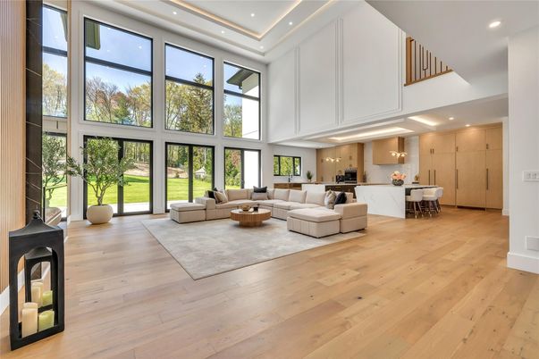 Interior, Kitchen, Living room, Recessed Lighting, Wood Texture Flooring