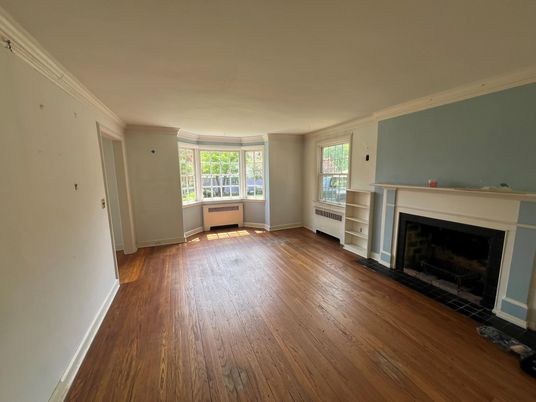 Empty room, Fireplace, Interior, Wood Texture Flooring