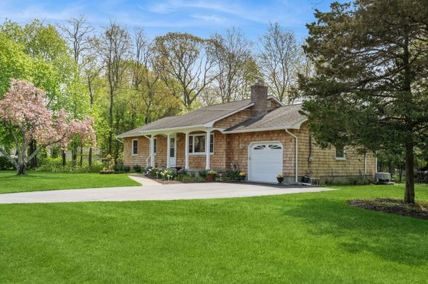 Attached, Backyard, Exterior, Facade, Brick Facade, Cape Cod
