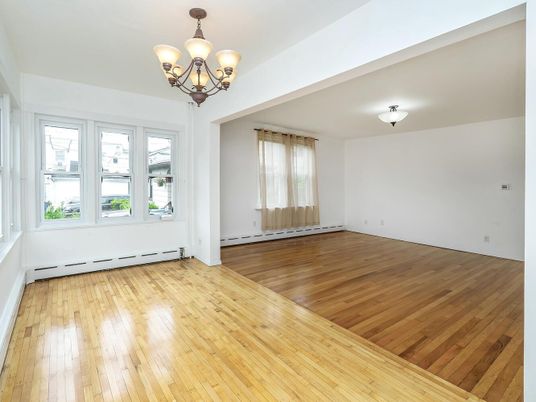 Chandelier, Empty room, Interior, Wood Texture Flooring