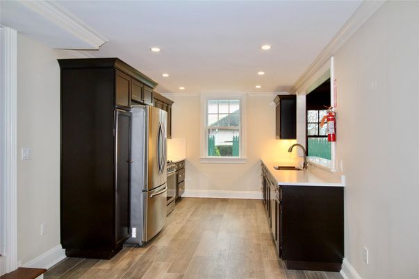 Interior, Kitchen, Recessed Lighting, Wood Texture Flooring