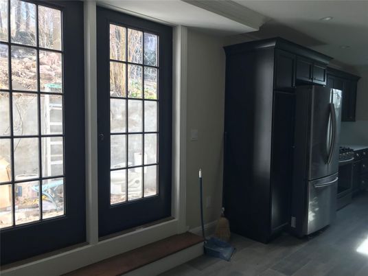 Interior, Kitchen, Recessed Lighting, Wood Texture Flooring