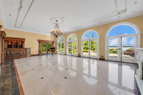 Chandelier, Fireplace, Interior, Marble, Piano, Recessed Lighting